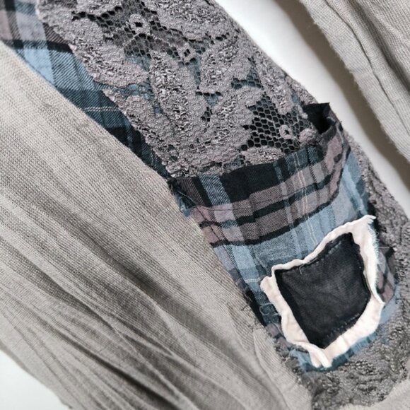 Luxuria Y2K Dark Academia Punk Lagenlook Patchwork Boho Wool Sweater Dress S - Picture 4 of 10